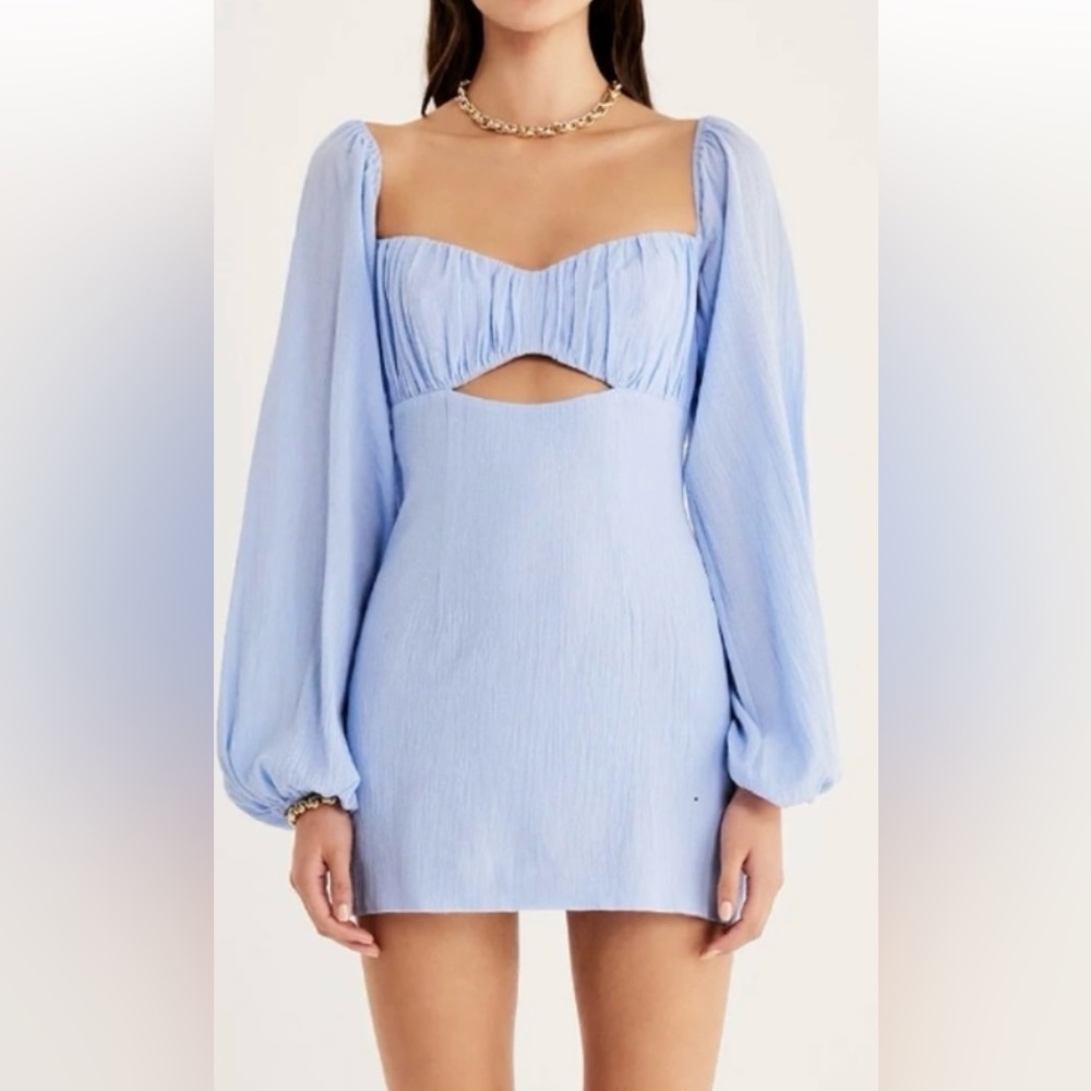 Rumer the Label Camille Balloon Sleeve CutOut Mini Dress Sz L NWT Girls night